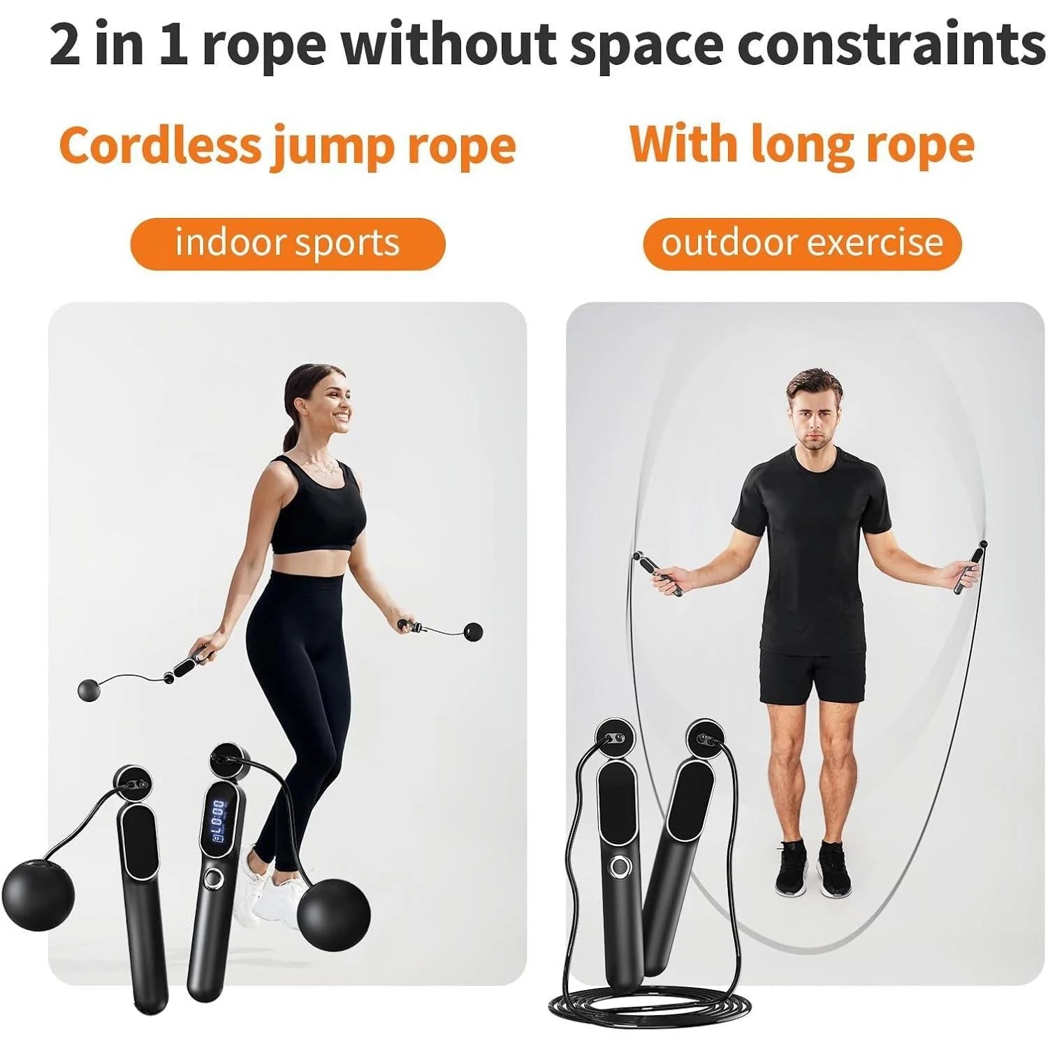 Intelligent Adjustable Number Cordless Skipping Rope